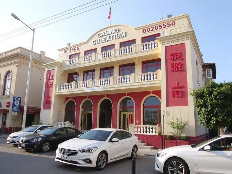 Luxury casino interior with gaming tables